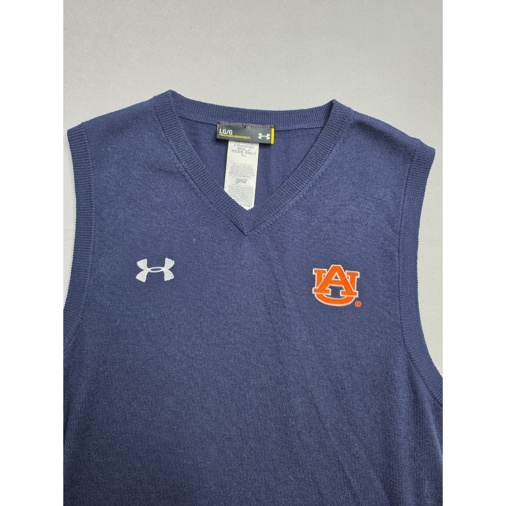 Under Armour All Season Gear Auburn Tigers Football Sweater Vest Mens Large Wool - Picture 3 of 7